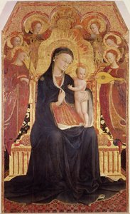 マドンナと子はシックスエンジェルスに即位、祭壇画の中央パネル、1437-44（95743の詳細）